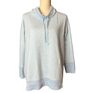 Talbots Cowlneck Sweatshirt in Pale Blue with Front Tie Size 1X